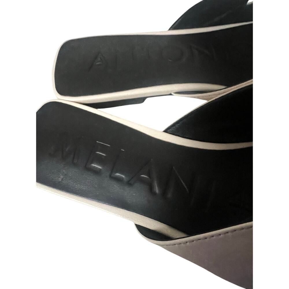 ANTONIA MELANI NOLA POINTIE TO BOW TIe MULE LEATHER‎ SANDALS - Picture 4 of 6